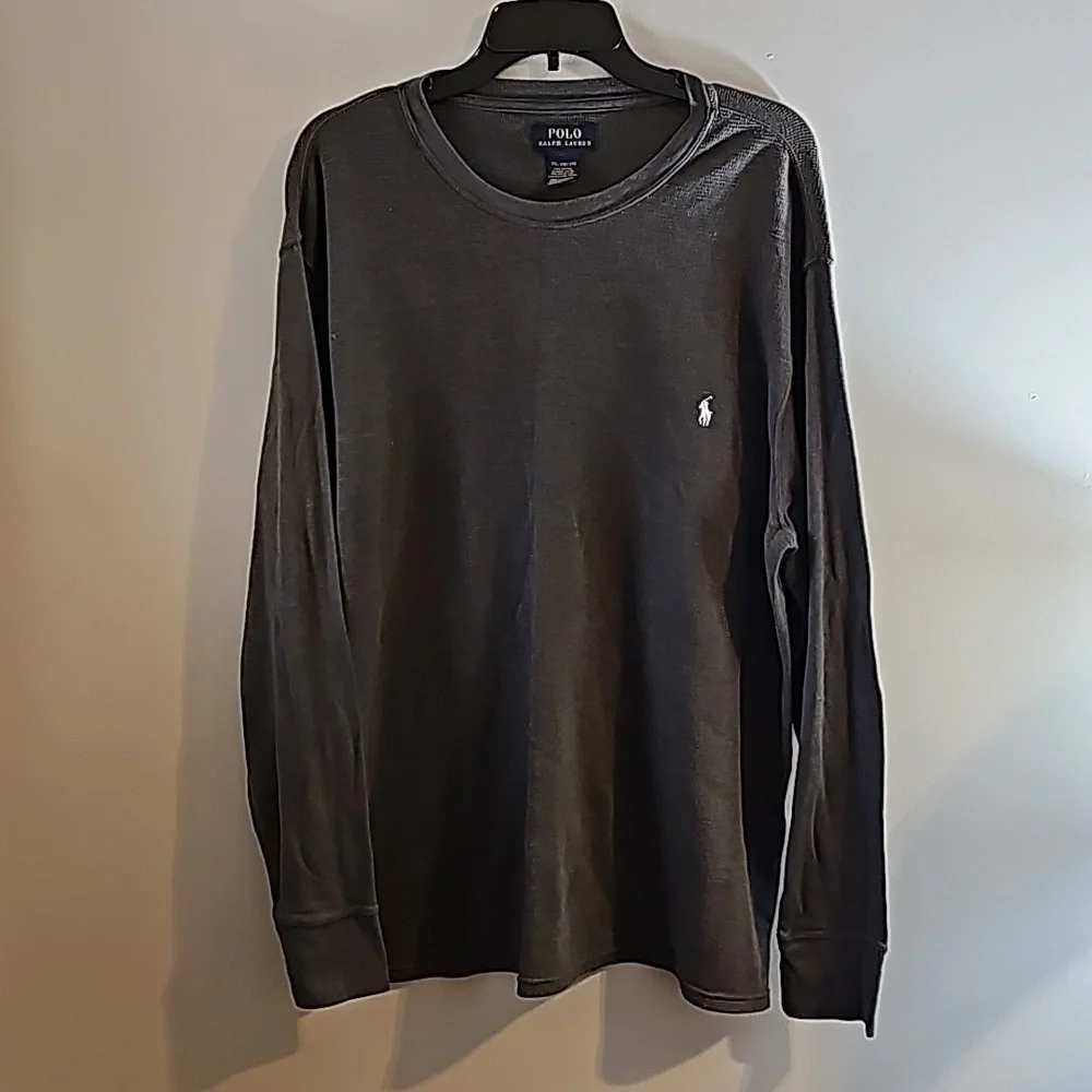 Polo Ralph Lauren logo sz 2XL gray thermal shirt long sleeve new MT15